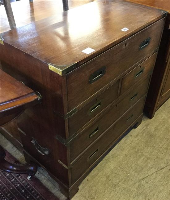 Reproduction mahogany secretaire campaign chest